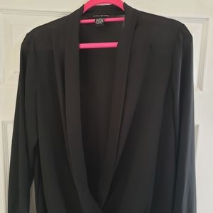 Ashley Stewart Deep Plunge Sheer Body Suit